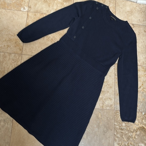 Navy Cotton Dress. Size M - Picture 3 of 7